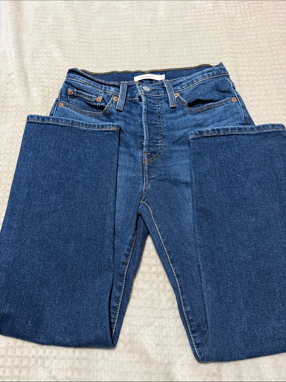 Levi’s Women’s Dark Blue Wedgie Straight Jeans